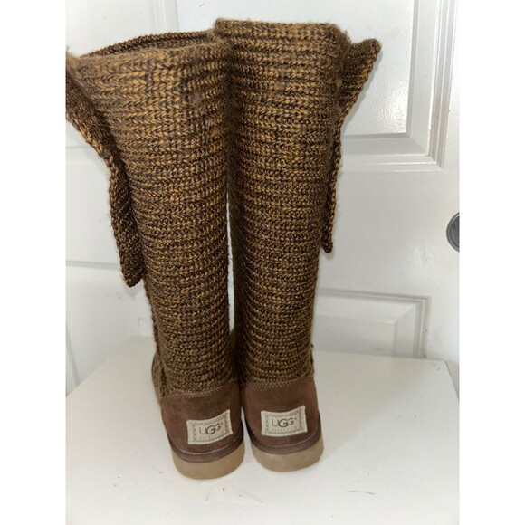 UGG Australia Women’s Classic Y2K Cardy Tall Knit Boots size 7 Sheepskin Lined - Picture 7 of 13